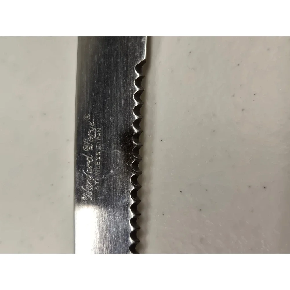 Hanford Forge Steak Knife Serrated Stainless Japan Wood Handle Vintage‎ Cutlery